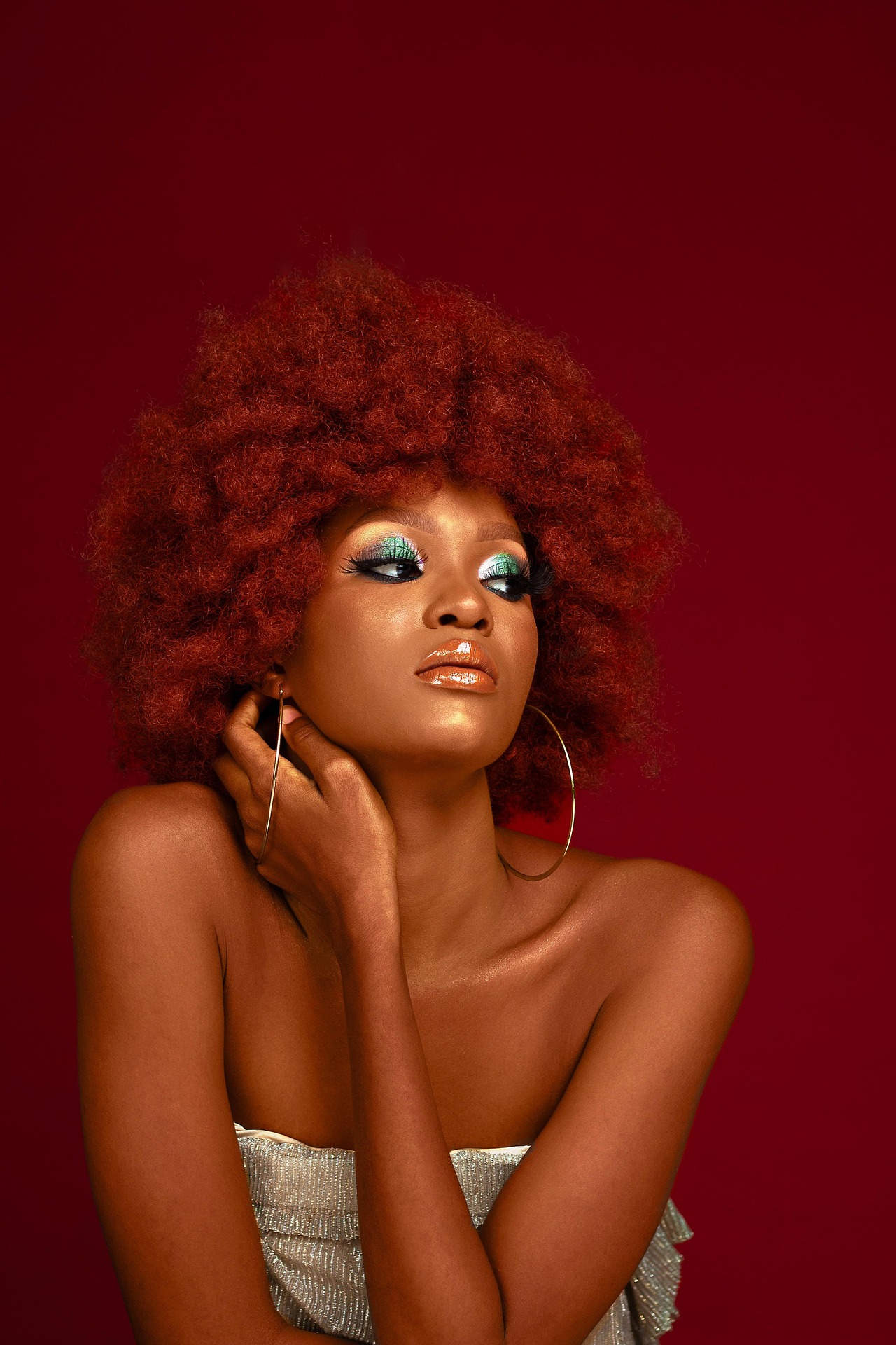 Textured red curl work