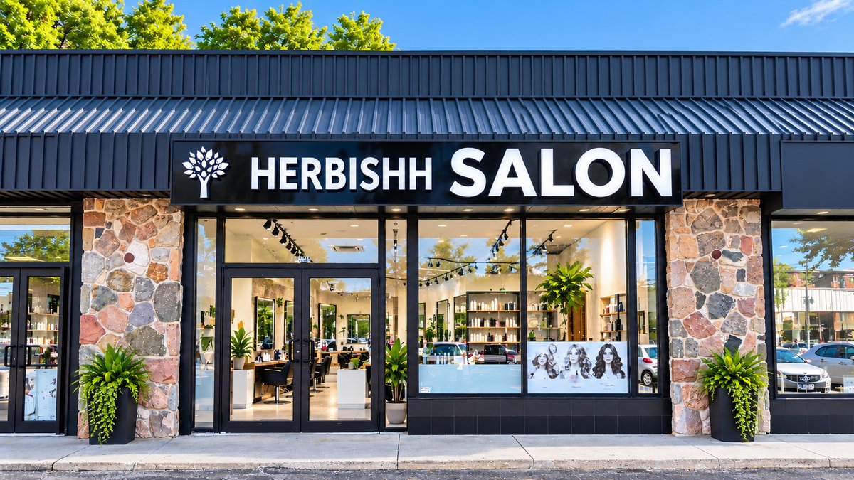 Herbishh Salon storefront at 4361 Highway 7 East, Unionville, Markham